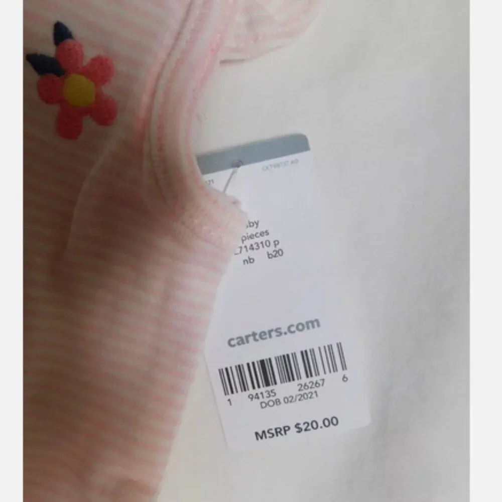 Carter's Baby Girls 2-pc. Shorts, Body Suit Set Pink Whale Newborn NWT